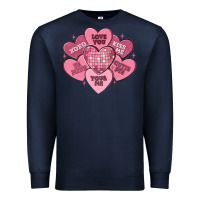 Navy valentines conversation hearts Premium Sweatshirt - MaliasSmallBusiness