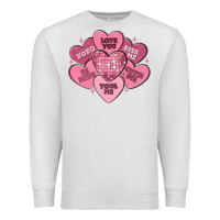 Oatmeal Heather valentines conversation hearts Premium Sweatshirt - MaliasSmallBusiness