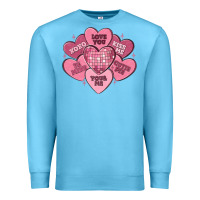 Ocean Blue valentines conversation hearts Premium Sweatshirt - MaliasSmallBusiness