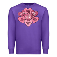 Purple valentines conversation hearts Premium Sweatshirt - MaliasSmallBusiness