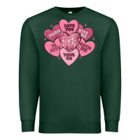 Sports Green valentines conversation hearts Premium Sweatshirt - MaliasSmallBusiness