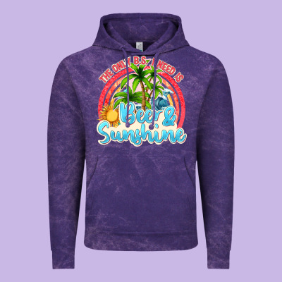 Beer And Sunshine Vintage Hoodie Designed By Texasbilliewilder