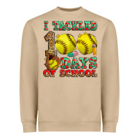 I Tackled 100 Days Of School Softball Heavyweight Sweatshirt | Teevron