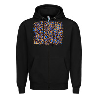 Black leopard with navy blue glitter Zipper Hoodie - Artiststas