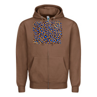 Chestnut leopard with navy blue glitter Zipper Hoodie - Artiststas
