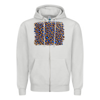 Dove Grey leopard with navy blue glitter Zipper Hoodie - Artiststas