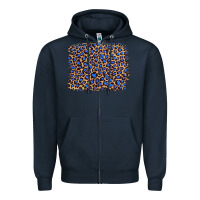 Navy leopard with navy blue glitter Zipper Hoodie - Artiststas