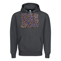 Smoke leopard with navy blue glitter Zipper Hoodie - Artiststas