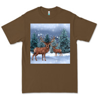 Cacao winter deer Premium Tee - BarkalooDesign