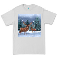 Dove Grey winter deer Premium Tee - BarkalooDesign