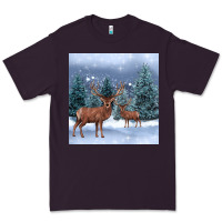 Plum winter deer Premium Tee - BarkalooDesign
