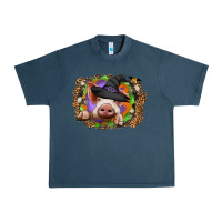 Midnight Navy halloween pig Urban Heavy Tee - CowhideDigitalArt