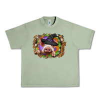 Oil Green halloween pig Urban Heavy Tee - CowhideDigitalArt
