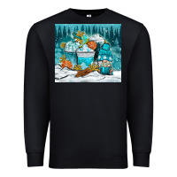 Black winter coffee cups with gnome Premium Sweatshirt - NancyCooperArtShop