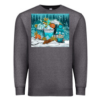 Charcoal Heather winter coffee cups with gnome Premium Sweatshirt - NancyCooperArtShop
