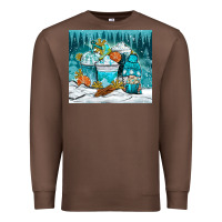 Chestnut winter coffee cups with gnome Premium Sweatshirt - NancyCooperArtShop