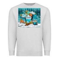 Dove Grey winter coffee cups with gnome Premium Sweatshirt - NancyCooperArtShop