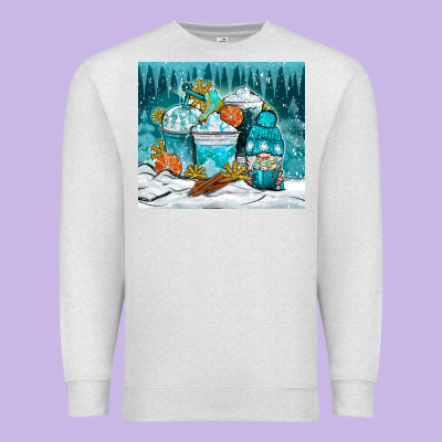 Winter Coffee Cups With Gnome Premium Sweatshirt Designed By Nancycooperartshop