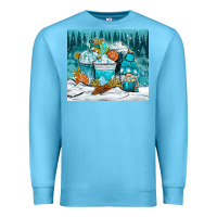 Ocean Blue winter coffee cups with gnome Premium Sweatshirt - NancyCooperArtShop