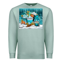 Seafoam winter coffee cups with gnome Premium Sweatshirt - NancyCooperArtShop