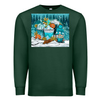 Sports Green winter coffee cups with gnome Premium Sweatshirt - NancyCooperArtShop