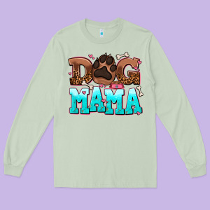 Dog Mama Long Sleeve Tee Designed By Adodesignshop