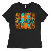 Black thankful brushstrokes Ladies Tee - AdoDesignShop