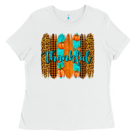 White thankful brushstrokes Ladies Tee - AdoDesignShop