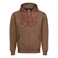 Chestnut leopard with pink glitter Zipper Hoodie - Artiststas