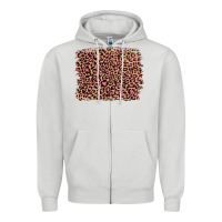 Dove Grey leopard with pink glitter Zipper Hoodie - Artiststas