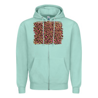 Seafoam leopard with pink glitter Zipper Hoodie - Artiststas