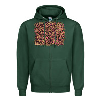 Sports Green leopard with pink glitter Zipper Hoodie - Artiststas