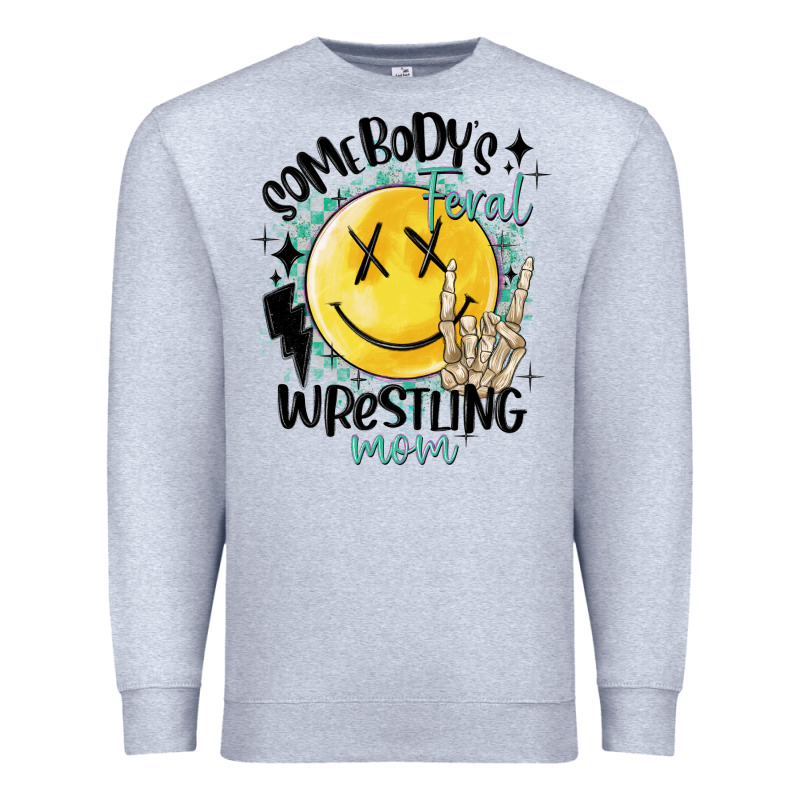Somebody's Feral Wrestling Mom Premium Sweatshirt by MaliasSmallBusiness | Teevron
