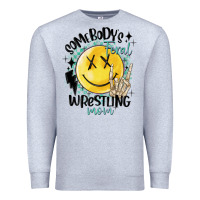 Heather Grey somebody's feral wrestling mom Premium Sweatshirt - MaliasSmallBusiness