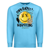 Ocean Blue somebody's feral wrestling mom Premium Sweatshirt - MaliasSmallBusiness