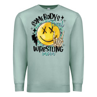 Seafoam somebody's feral wrestling mom Premium Sweatshirt - MaliasSmallBusiness