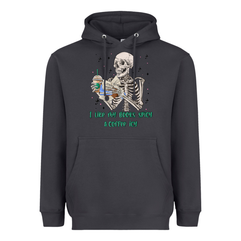 I Like My Books Spicy And Coffee Icy Heavyweight Hoodie by MaliasSmallBusiness | Teevron