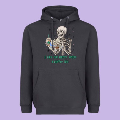 I Like My Books Spicy And Coffee Icy Heavyweight Hoodie Designed By Maliassmallbusiness