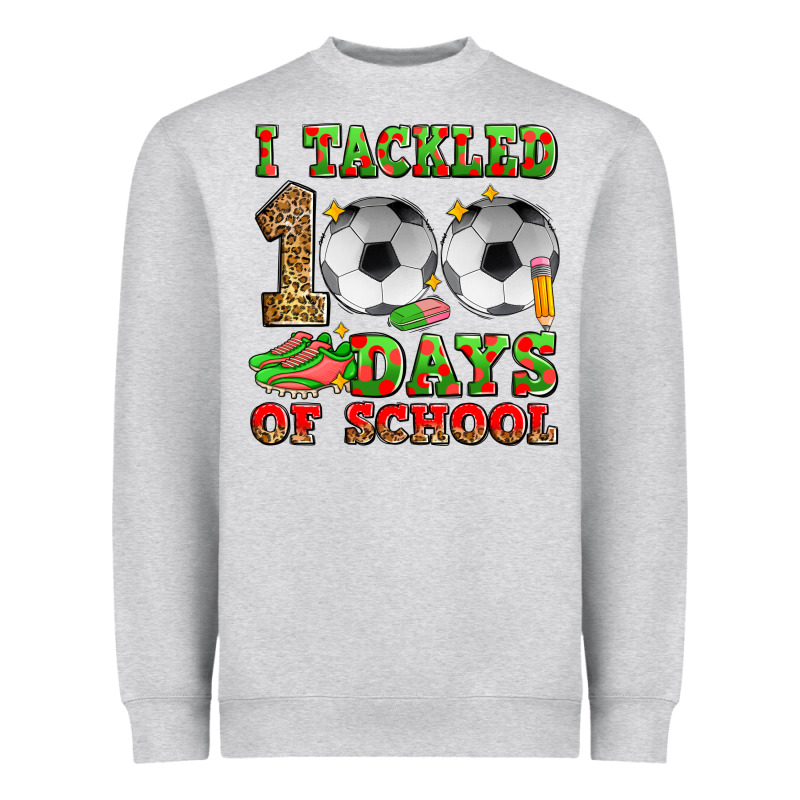 I Tackled 100 Days Of School Soccer Heavyweight Sweatshirt by Zillion Design Studio | Teevron