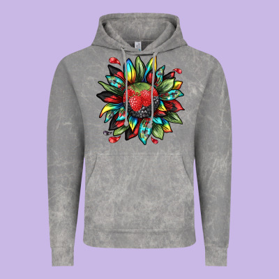 Berry Sunflower Vintage Hoodie Designed By Texasbilliewilder