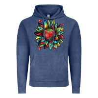 Vintage Denim berry sunflower Vintage Hoodie - texasbilliewilder