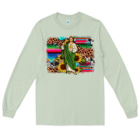Matcha san judas leopard cowhide sunflower background Long Sleeve Tee - JahusDesignShop