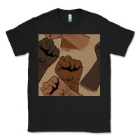 Black melanin raised fist seamless pattern Classic Tee - BundleAndBundleShop