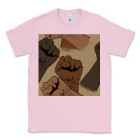 Bubblegum Pink melanin raised fist seamless pattern Classic Tee - BundleAndBundleShop