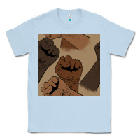 Dusty Blue melanin raised fist seamless pattern Classic Tee - BundleAndBundleShop
