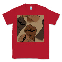 Red melanin raised fist seamless pattern Classic Tee - BundleAndBundleShop