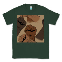 Sports Green melanin raised fist seamless pattern Classic Tee - BundleAndBundleShop
