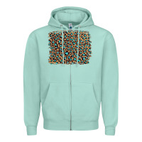 Seafoam leopard with turquoise glitter Zipper Hoodie - Artiststas