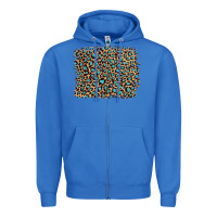 True Royal leopard with turquoise glitter Zipper Hoodie - Artiststas