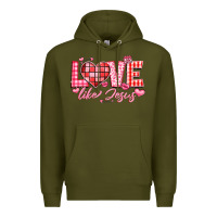 Army Green love like jesus la Premium Hoodie - LillyAllenDesigns